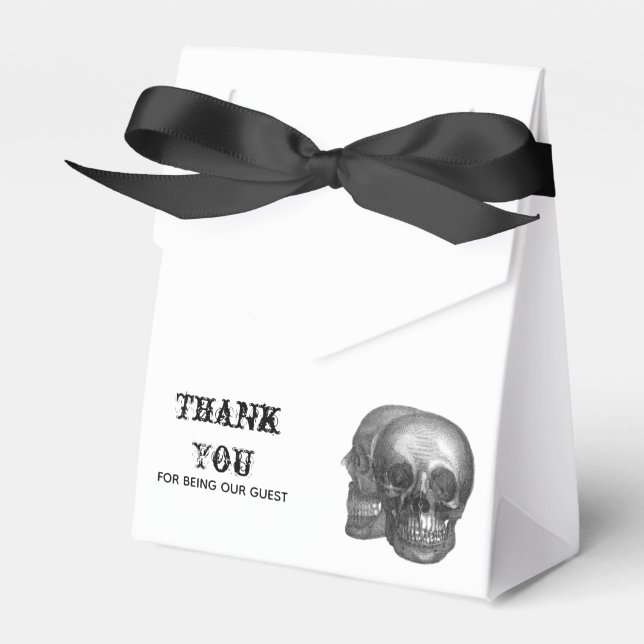 Para Regalos Caja de Favor de Calaveras Góticas (Front Side)