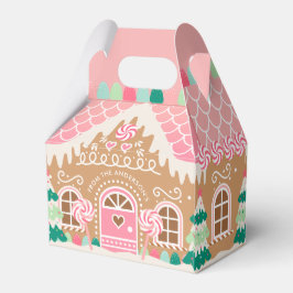 Para Regalos Caja de Favor de Casa Rosada Gingerbread