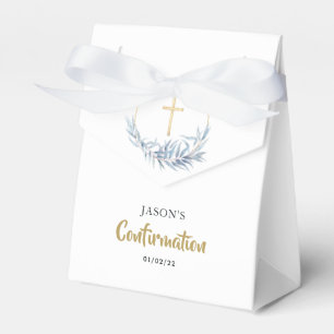 Para Regalos Caja de Favor de Confirmación de Eucalipto Geométr