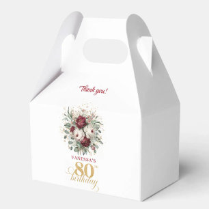 Para Regalos Caja de Favor de Cumpleaños 80 Clásico Rosa Burdeo