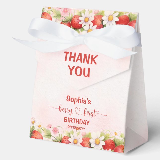 Para Regalos Caja de Favor de Cumpleaños Berry First (Anverso)