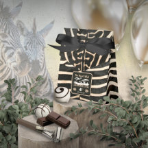 Caja de Favor de Cumpleaños con Estampado de Cebra