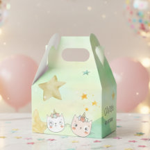 Caja de Favor de cumpleaños de Caticorn Mágico