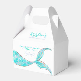 Para Regalos Caja de Favor de Cumpleaños de la Sirena verde azu