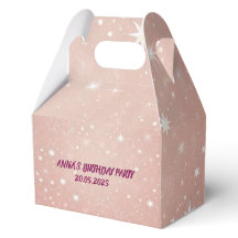 Caja de Favor de Cumpleaños Rosa Personalizada