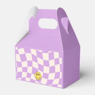 Para Regalos Caja de Favor de Cumpleaños Sonriente Retro Morado