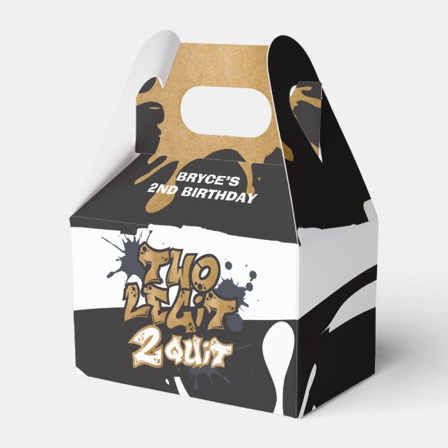 Para Regalos Caja de Favor de Cumpleaños Two Legit 2 Quit (Front Side)