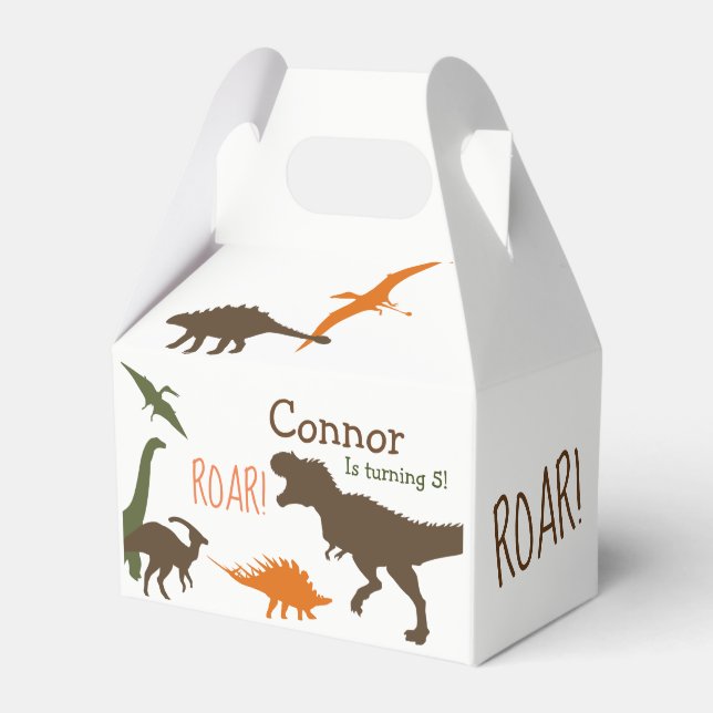 Para Regalos Caja de Favor de Dinosaurio (Front Side)