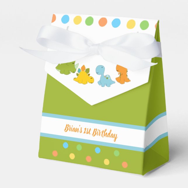 Para Regalos Caja de Favor de Dinosaurio (Front Side)