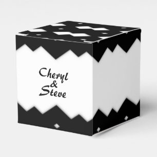 Para Regalos Caja de Favor de Diseño de Zags Zig en blanco y ne