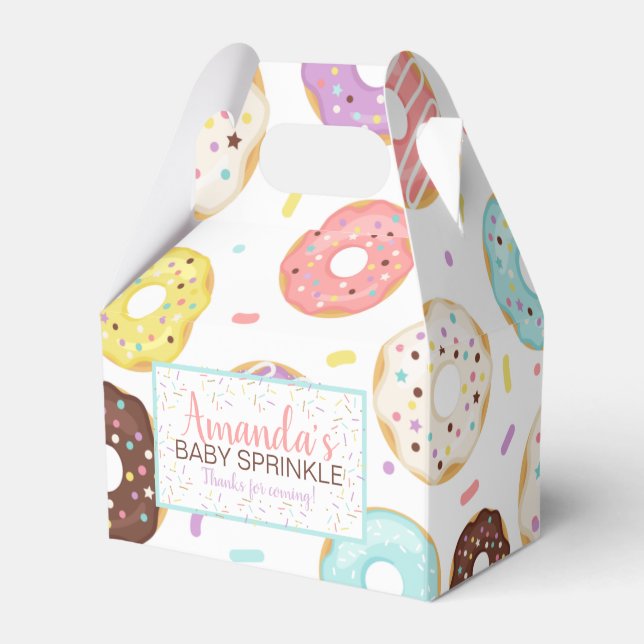 Para Regalos Caja de Favor de Donut Baby Sprinkle (Front Side)
