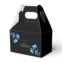 Caja de Favor de Elopamiento Floral Azul Oscuro Ma