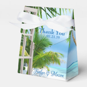 Para Regalos Caja de Favor de Escenario Tropical Boda