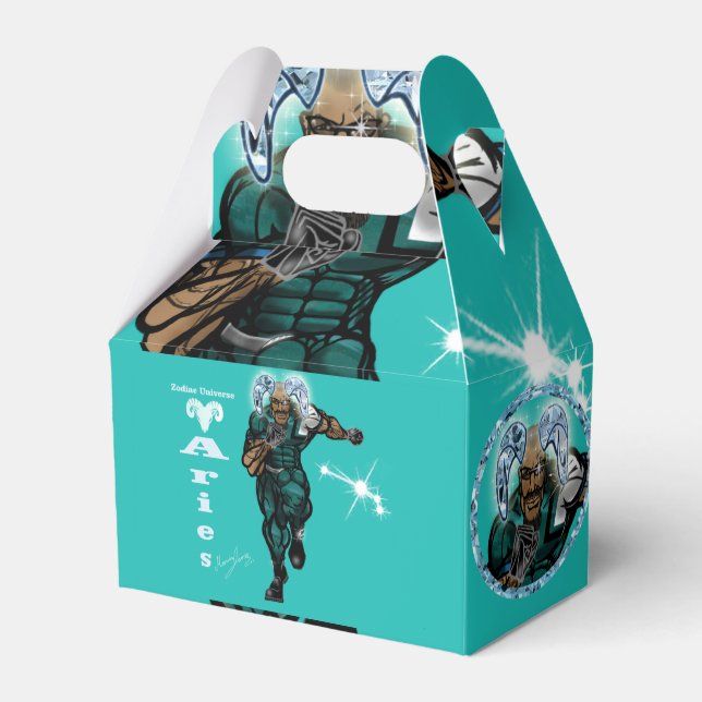 Para Regalos Caja de Favor de Fiesta con Tema de Aries (Front Side)
