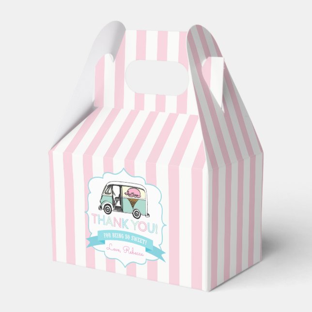 Para Regalos Caja de Favor de Fiesta de Helado (Front Side)