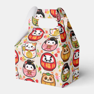 Para Regalos caja de favor de fiesta de patrón japonés daruma