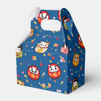 Para Regalos caja de favor de fiesta de patrón japonés daruma