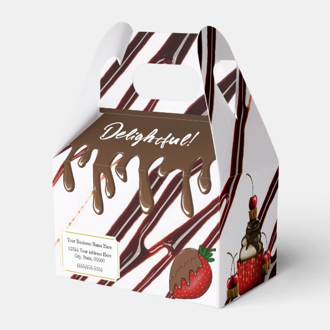 Para Regalos Caja de Favor de Fiesta Dulces Delicias (Front Side)