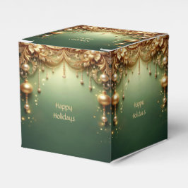 Para Regalos Caja de Favor de Fiesta Verde Ornamentos Dorados