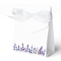 Caja de Favor de Flor de Lavanda de color de agua