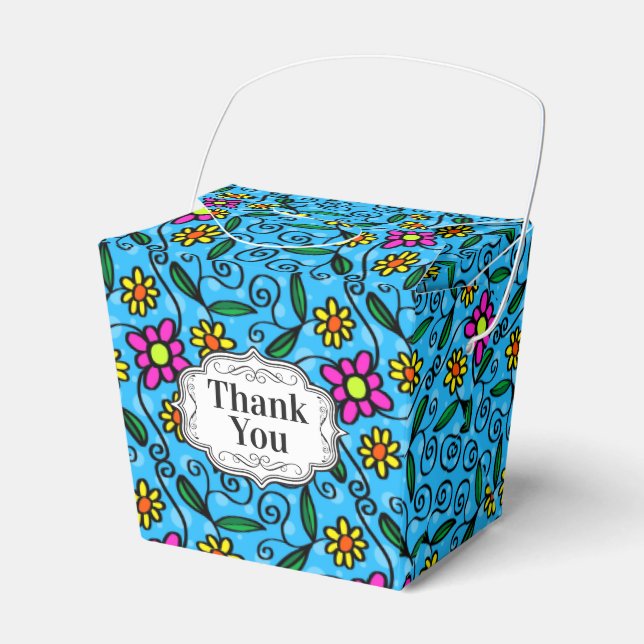 Para Regalos Caja de Favor de Flores de Primavera Gracias (Front Side)
