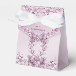 Para Regalos Caja de Favor de Foliage Floral Rosa