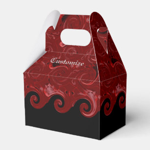 Para Regalos Caja de Favor de Gable con raspones de satén rojos