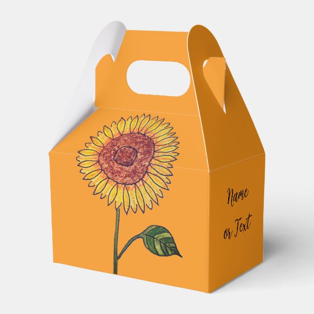 Para Regalos Caja de Favor de Girasol (Front Side)