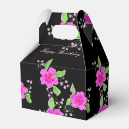 Para Regalos Caja De Favor De Invitado De Color Negro Y Rosa Fl