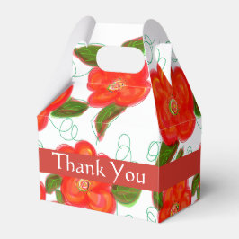 Para Regalos Caja de Favor de la Boda de Flores Rojas