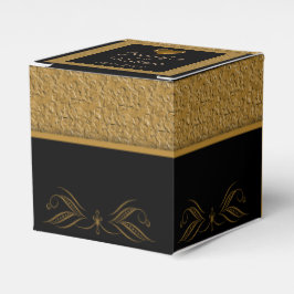 Para Regalos Caja de Favor de la Boda de la Boda en Negro y Oro