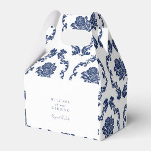 Para Regalos Caja de Favor de la Boda de la Marina Damask