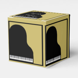 Para Regalos Caja de Favor de la Boda de Piano Negra y Oro