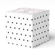 Caja de Favor de la Boda de Polka Blanco y Negro