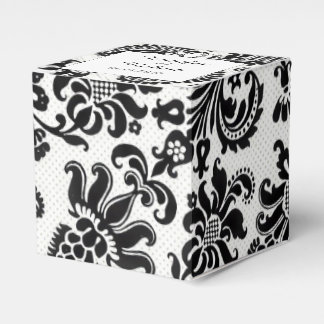 Para Regalos Caja de Favor de la Boda Floral Negra y Blanca