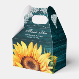 Para Regalos Caja de Favor de la Boda Rústica Verde azulada de 
