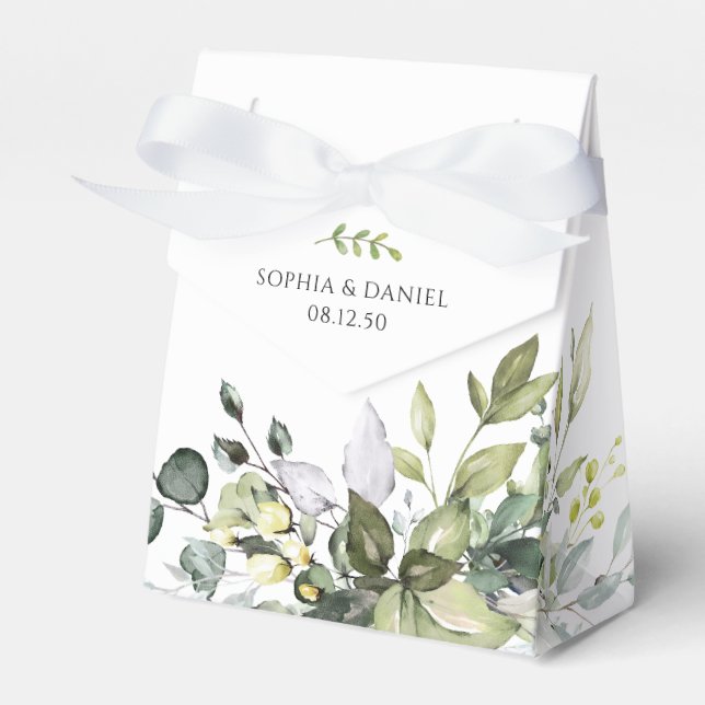 Para Regalos Caja de Favor de la Boda Verde (Front Side)