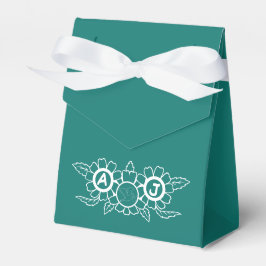 Para Regalos Caja de Favor de la Boda Verde y Blanca Azul
