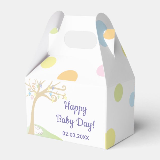 Para Regalos Caja de Favor de la Bunny Gable de Baby Shower (Reverso)