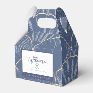 Para Regalos Caja de Favor de la Concha de Agua Azul y Oro Prof