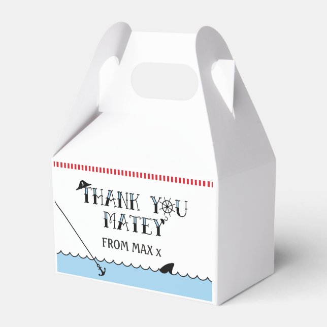 Para Regalos Caja de Favor de la Fiesta de Cumpleaños del Pirat (Reverso)