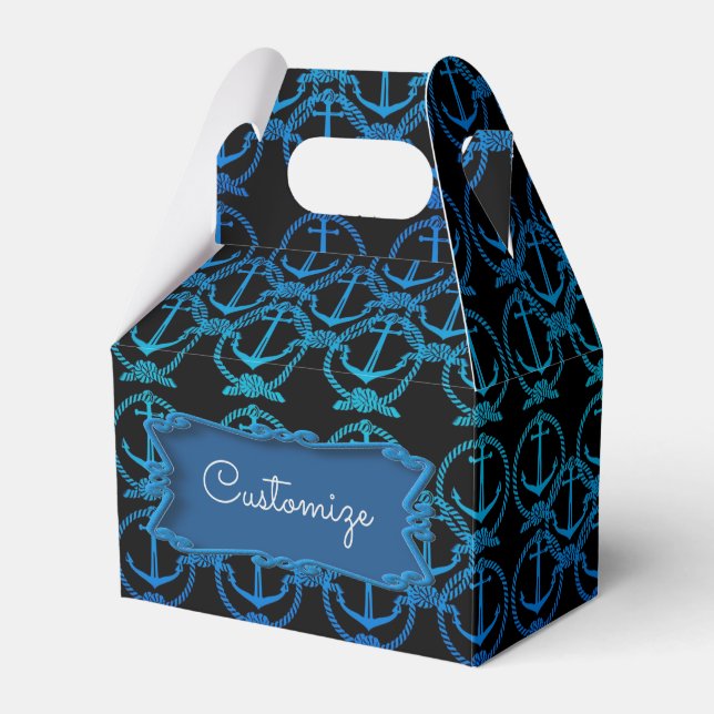 Para Regalos Caja De Favor De La Gable Del Ángulo Azul Náutico (Front Side)