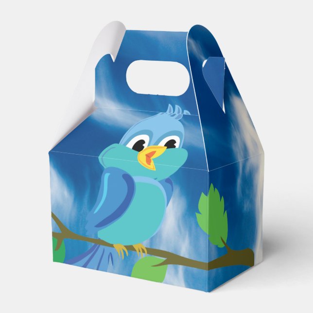 Para Regalos Caja de Favor de las Aves Azules (Front Side)