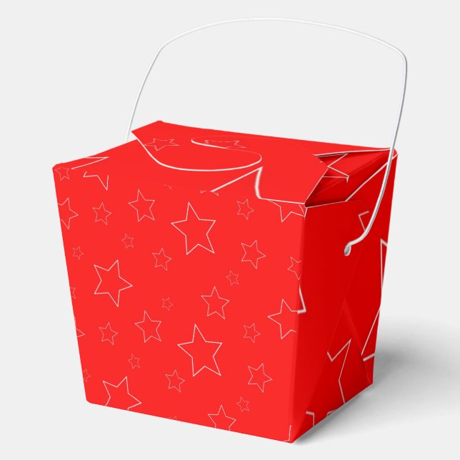 Para Regalos Caja de Favor de las Estrellas Rojas (Anverso)