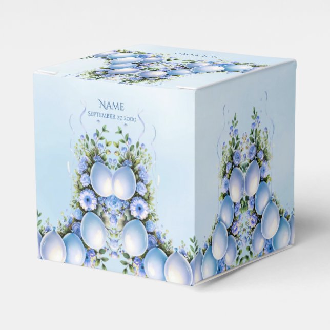 Para Regalos Caja de Favor de los Globos Azules (Costado Anverso)