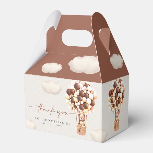 Para Regalos Caja de Favor de los Globos de Oso Marrón (Front Side)