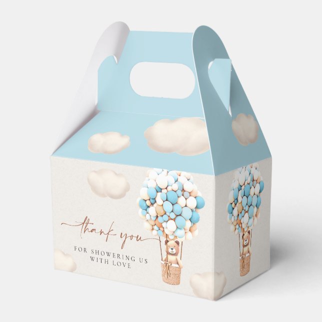 Para Regalos Caja de Favor de los Globos de Oso Marrón (Front Side)