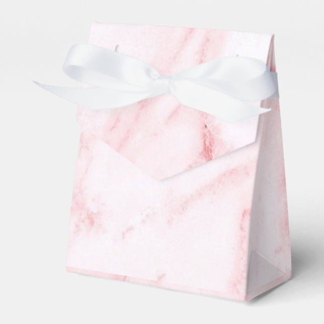 Para Regalos Caja de Favor de Mármol Rosa Ligero (Front Side)