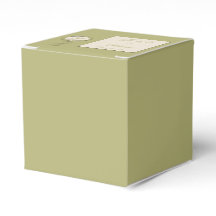 Caja de Favor de Monograma Verde Círculo y Crema