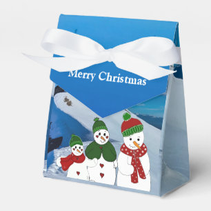 Para Regalos Caja de Favor de Montaña Nevada con Muñecos de Nie